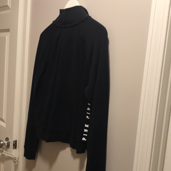 COPY - VS pink 3/4 zip up black sweatshirt. - Picture 2 of 3